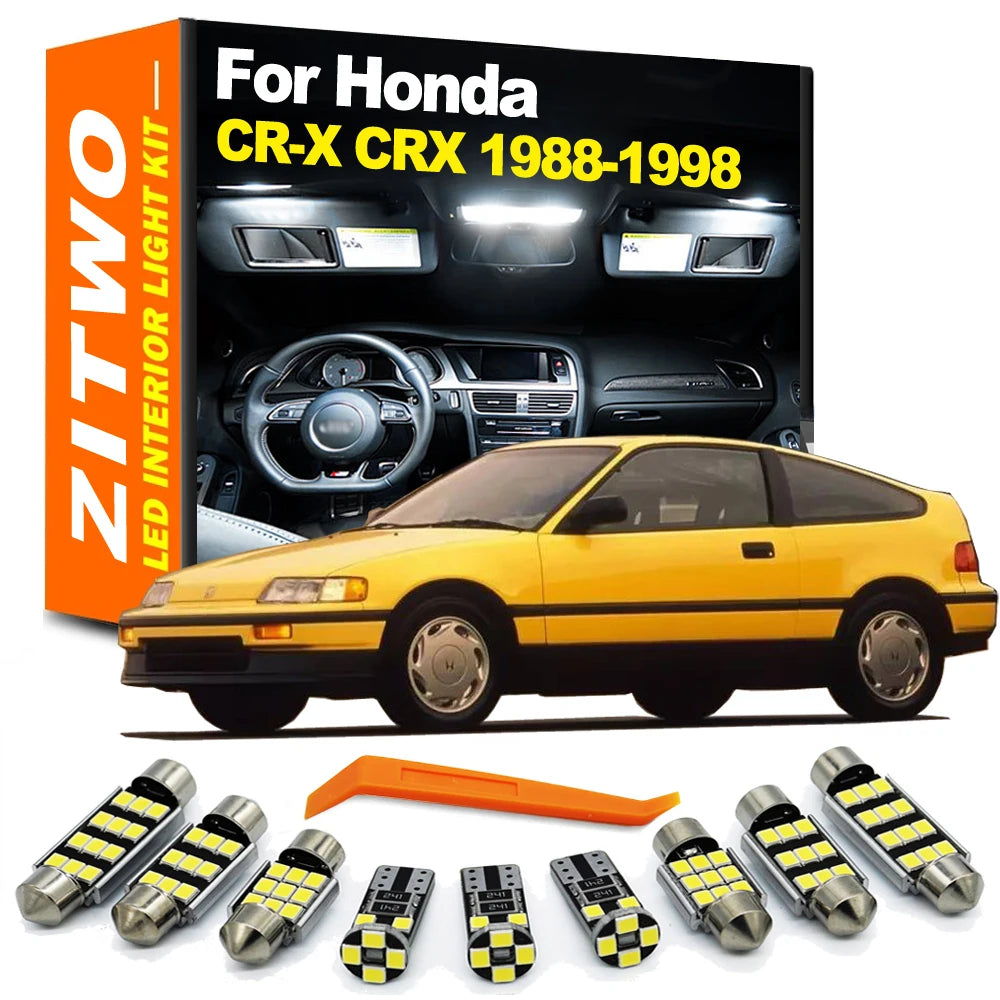 ZITWO LED Interior Dome Reading Light Bulb Kit For Honda CR-X CRX 1988 - 1991 1992 1993 1994 1995 1996 1997 1998 Accessories