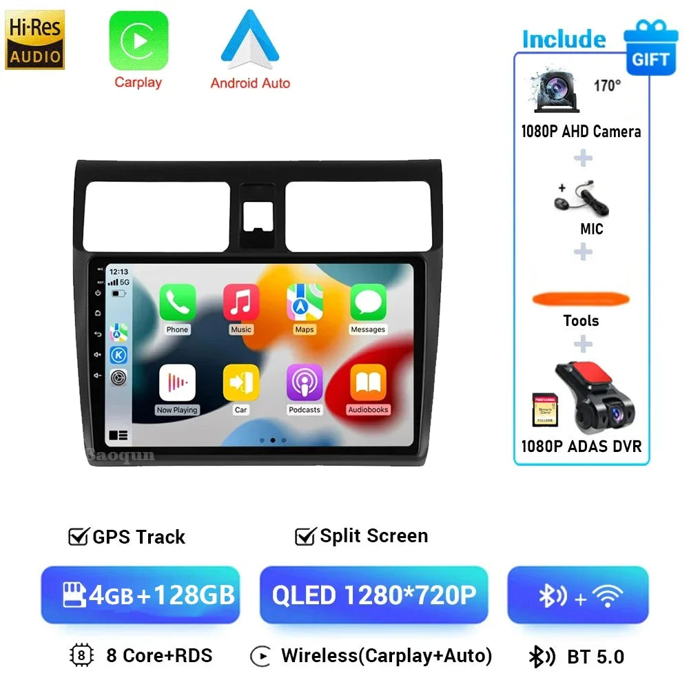 Android 16 For Suzuki Swift 3 2003 - 2010 Car Radio Multimedia Player Carplay and Android
