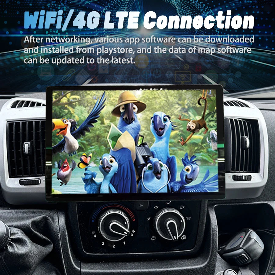 13.3Inch 2K Screen Android Car Multimedia Video Player For Fiat Ducato Peugeot Boxer Citro