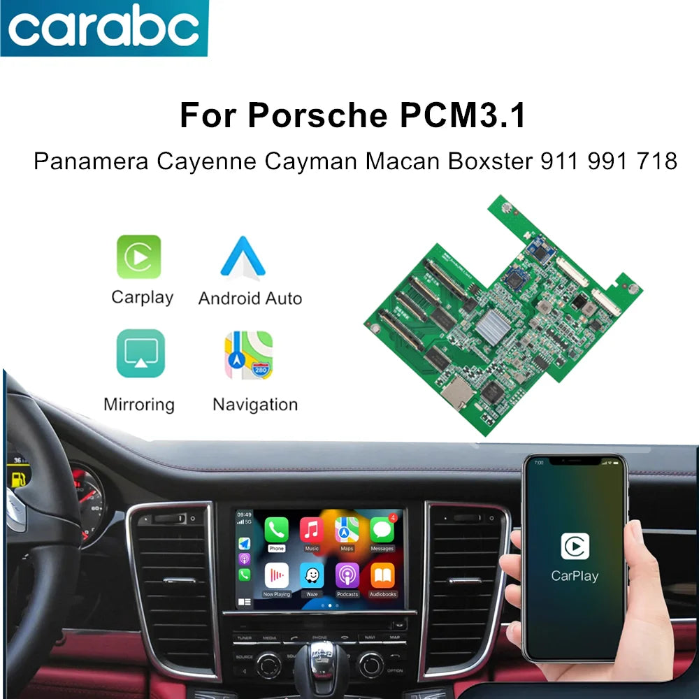 CARABC Wireless Carplay Android Auto For Porsche PCM3.1 Panamera Cayenne Cayman Macan Boxs