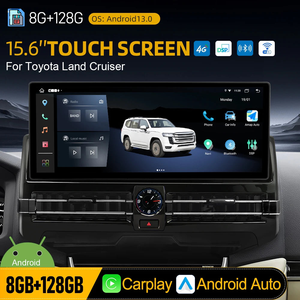 15.6" Vertical Screen CarPlay For Toyota Land Cruiser Lc200 2007-2021 Car Multimedia Playe | AUTOKITSHOP