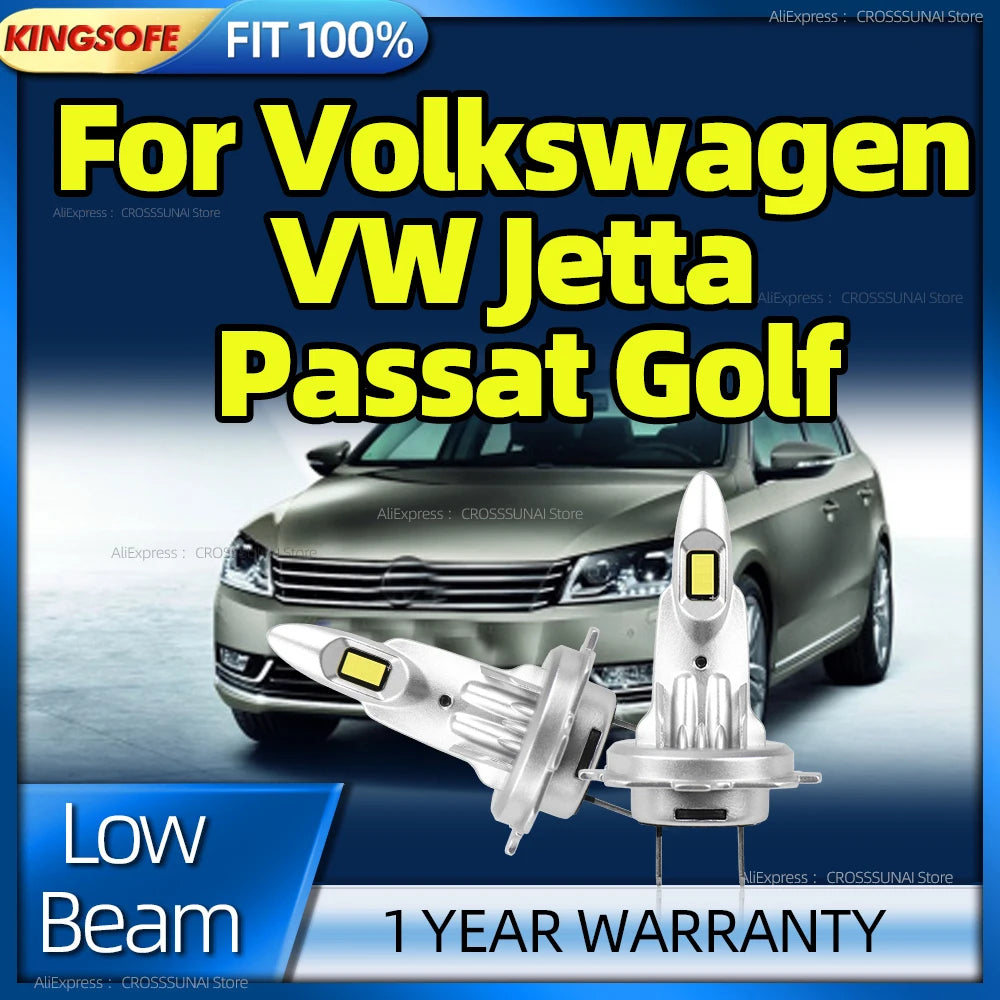 LED Headlight Bulb H7 Turbo Car Lamp 25000Lm Plug and Play Low Beam CSP High Bright For Vo