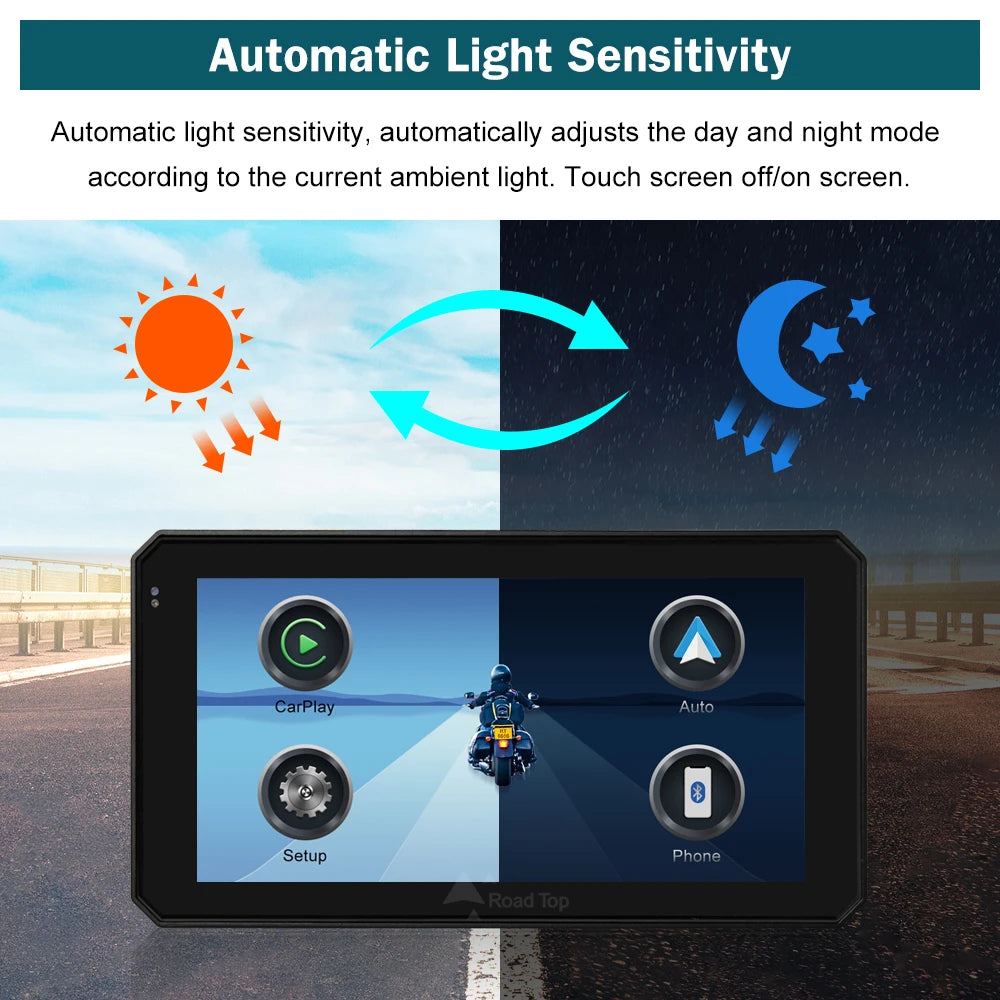 5.98 Inch Portable GPS Navigation Motorcycle Waterproof Carplay Display Motorcycle IPX7 GP