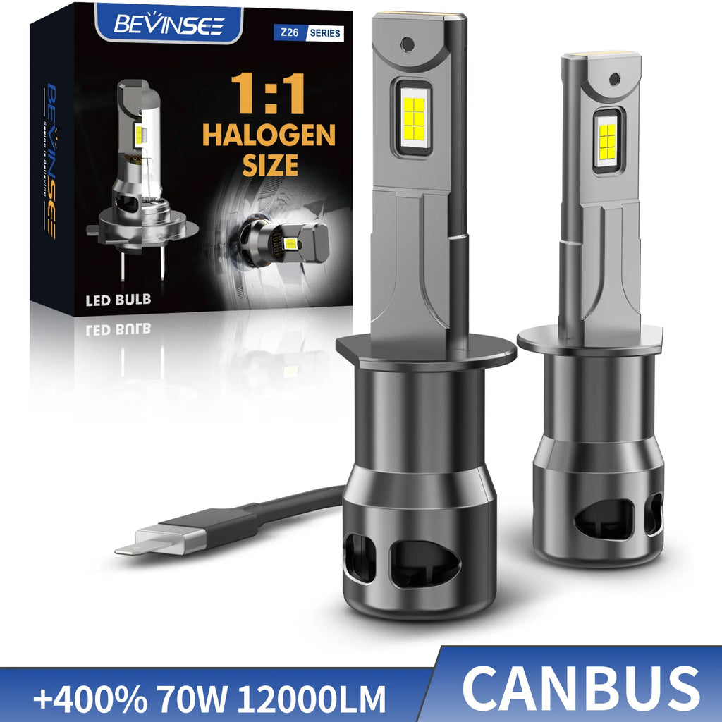 BEVINSEE 70W 12000LM H1 H3 LED Light Bulbs CANBUS No Error 880 881 LED Fog Lights For Car