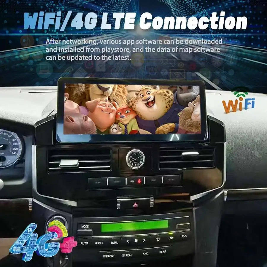 12.3" Touch Screen Android Car Radio For Toyota Land Cruiser 200 LC200 2008-2015 Stereo Vi