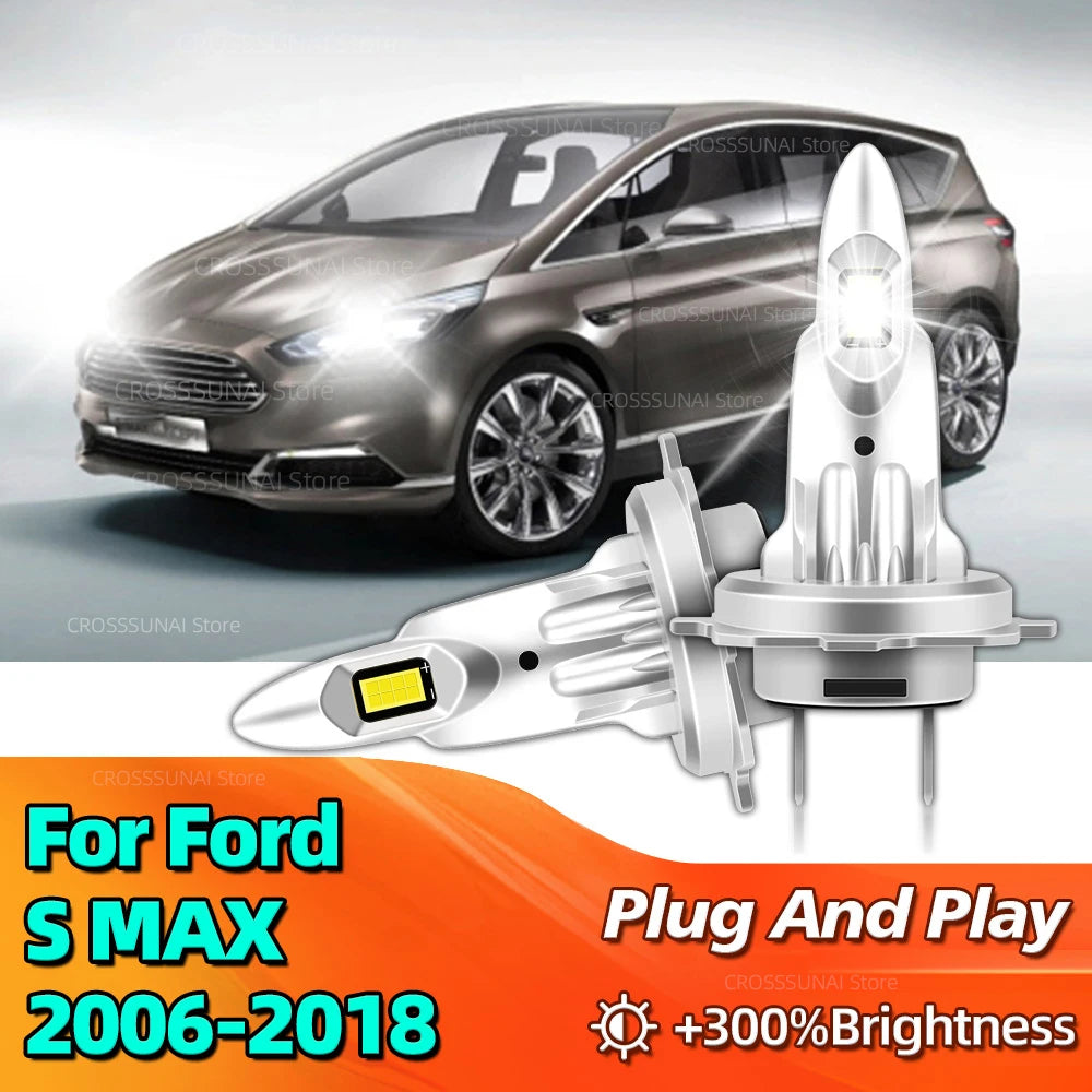 LED Canbus Headlight Bulbs 180W High Power Car Lamp CSP Chip For Ford S MAX 2006 2007 2008