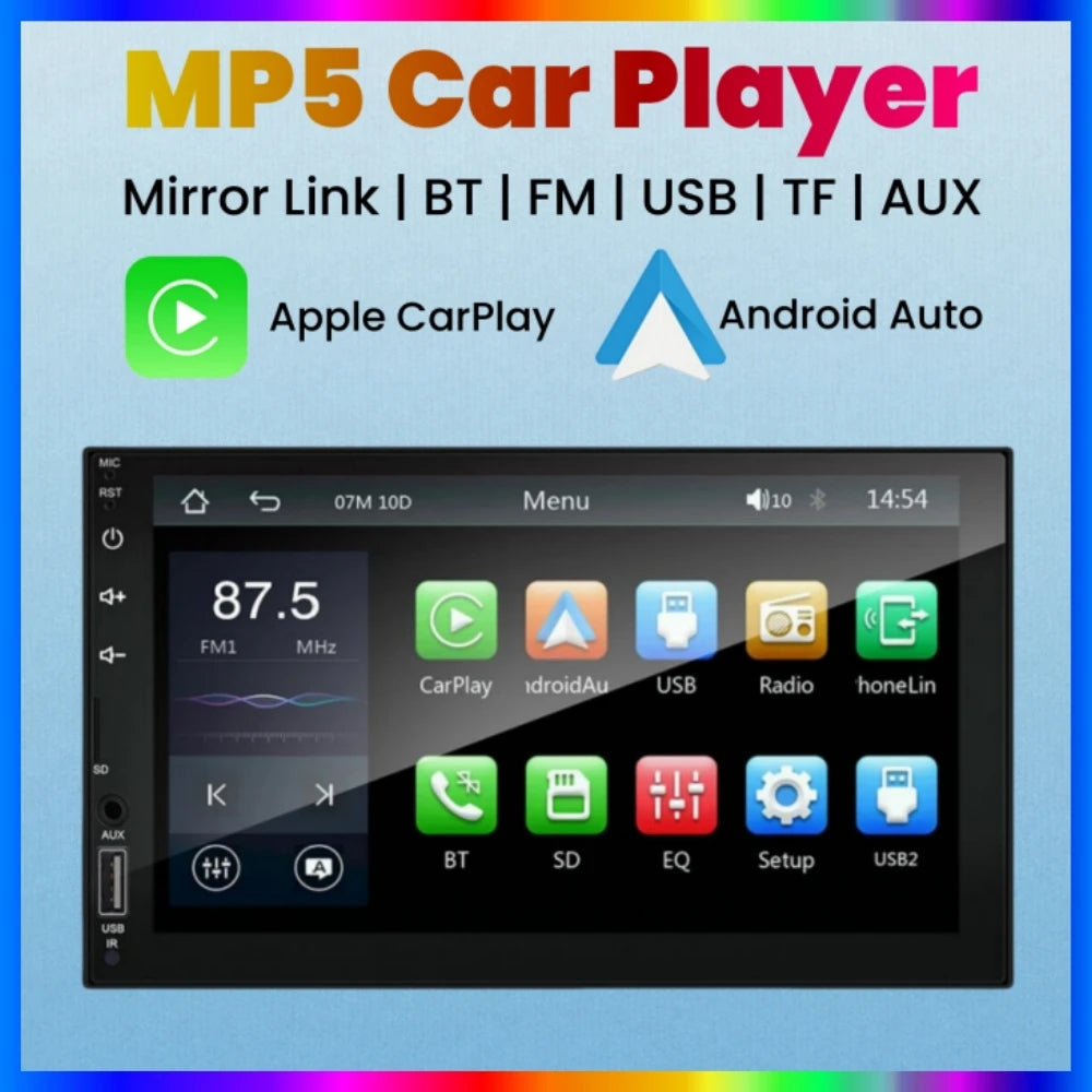 2din Car Radio 7inch Carplay Android Auto Multimedia MP5 Player Car Stereo Bluetooth USB T | AUTOKITSHOP