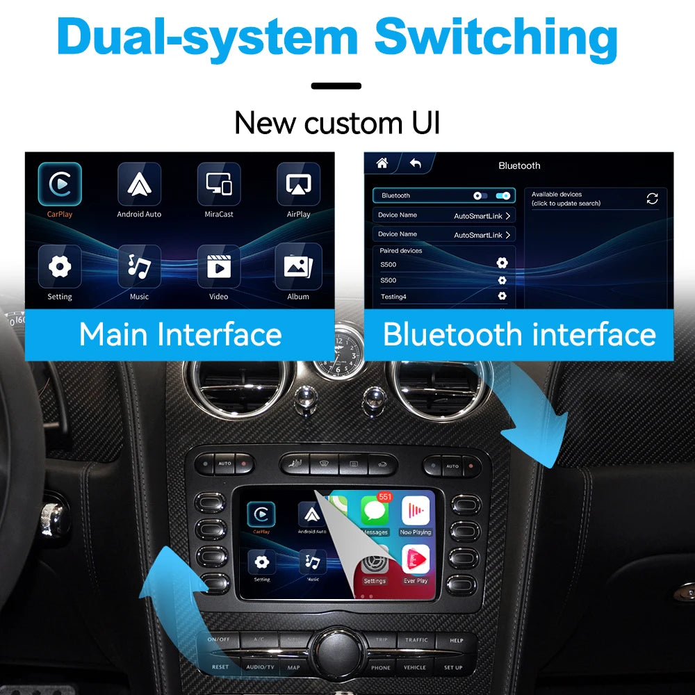 Wireless CarPlay Android Auto Interface For 2004-2011 Bentley Continental Flying Spur - Plug & Play OEM Integration