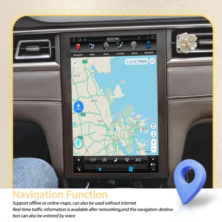 12.1inch Screen For JAC A5 Jianghuai Jiayue T8 Pro Android Auto Stereo Car GPS Navigation
