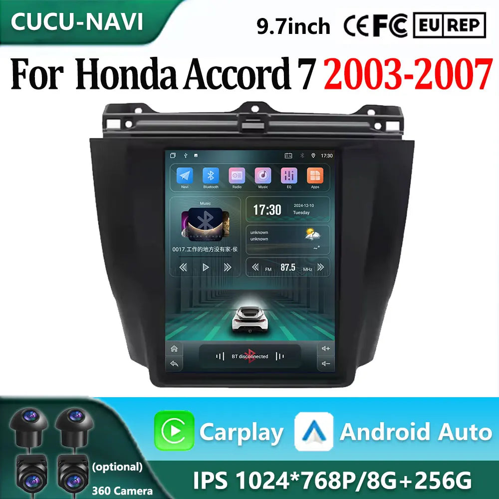 9.7 '' Android 16 For Honda Accord 7 2003 - 2007 Car Video Player Navigation Multimedia Au | AUTOKITSHOP