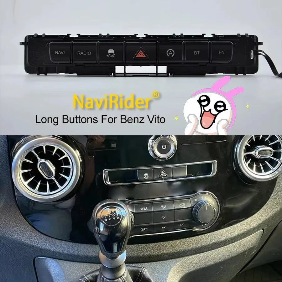 Buttons For Mercedes Benz Vito 114 Mixto W447 Hazard Light Buttons Bar With Android Screen