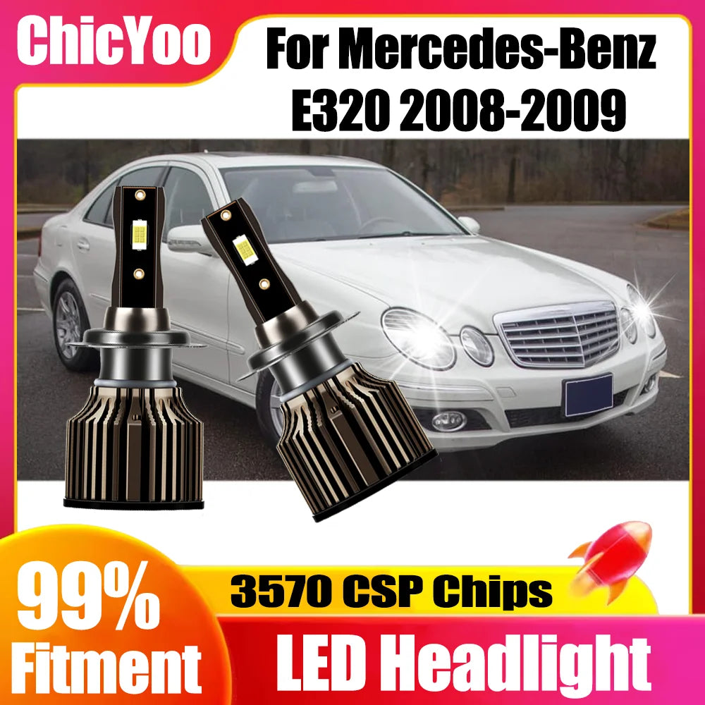 High Low Beam LED Headlight 120W High Power 6500K White 3570 CSP Chips Canbus No error 12V