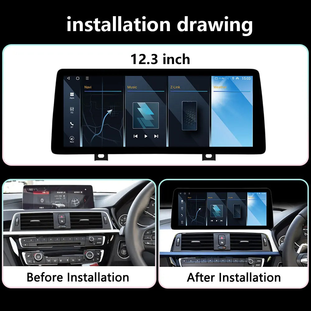 Right Hand Drive 12.3inch Android 16 For BMW 3/4 Series F30 F31 F32 F33 F34 F36 2013-2019