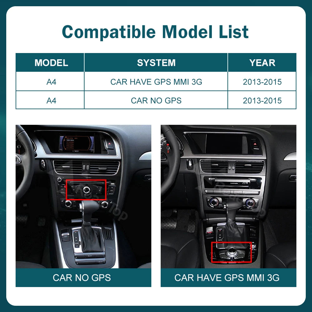 DE 12.3 RoadTop Wireless CarPlay Multimedia Ultra-thin IPS Screen Android Auto For Audi A4