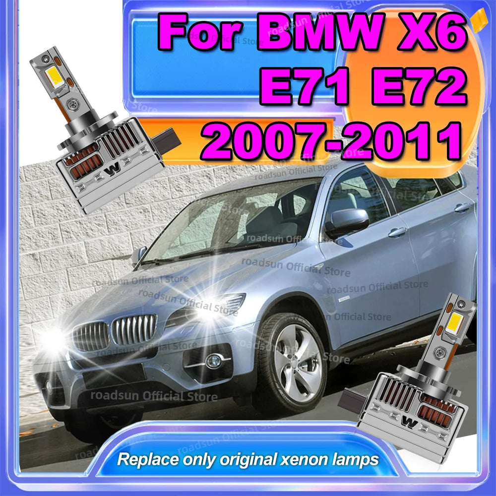 LED Car Headlight Bulb 50000LM CANbus HID Xenon Upgrade Lamp For BMW X6 E71 E72 2007 2008
