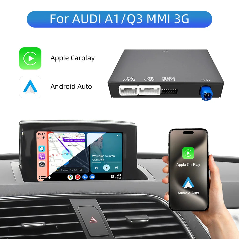 OEM Screen Upgrade Decoder Box for Audi A1 Q3 2012-2018 MMI 3G HN+ BNav HNav With AirPlay