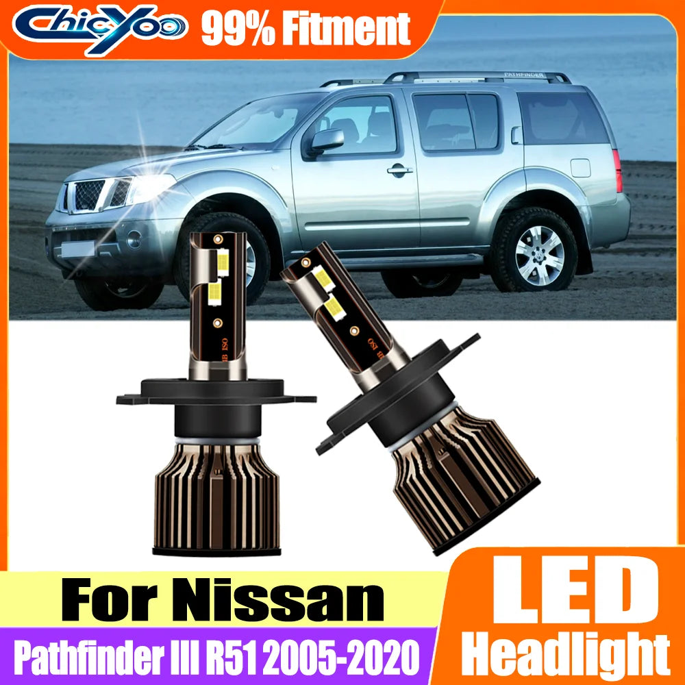 2X Plug and Play Canbus H4 LED Headlights 6500K White Car Headlamps 3570 CSP Chips 12V For