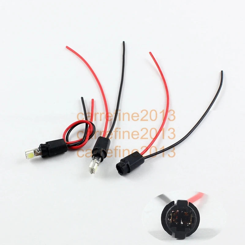 t5 bulb+2pcs car led lamp connector T5 bulb holder adaptor for led bulb auto t5 wedge base