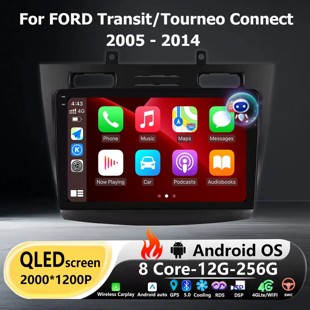 Car Radio Multimedia Video Player GPS Navigation For FORD Transit /Tourneo Connect 2005-20