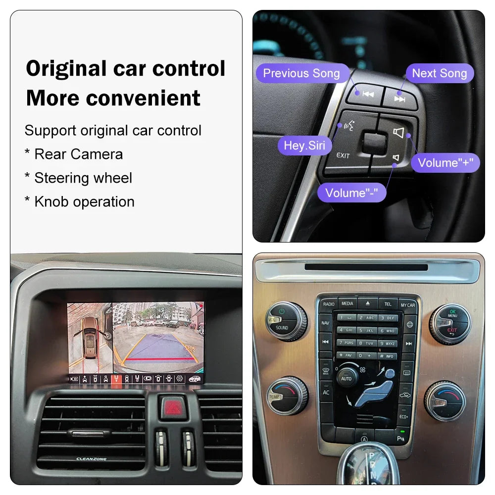 AUTOABC Wireless/Wired Carplay Android Auto For Volvo V40 V60 V70 S60 S80 XV60 D2 5.8 Modu