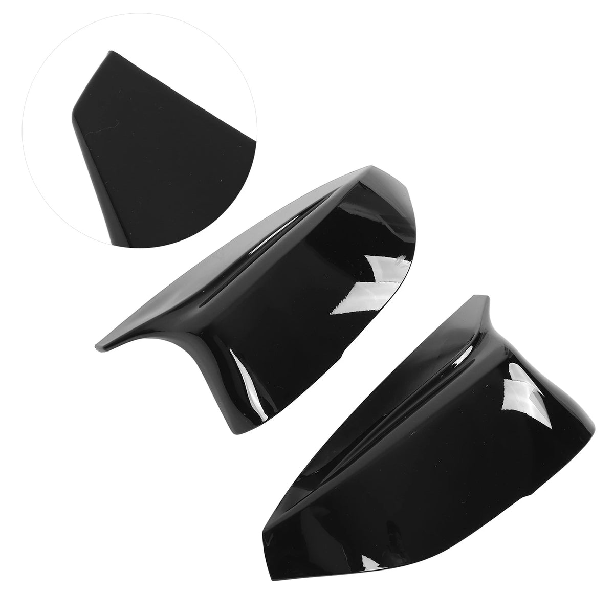 2Pcs Car Side Door Rearview Mirror Cover Caps Trim ABS Glossy Black Replacement  for Infiniti Q50S Q50 - Automotive LED