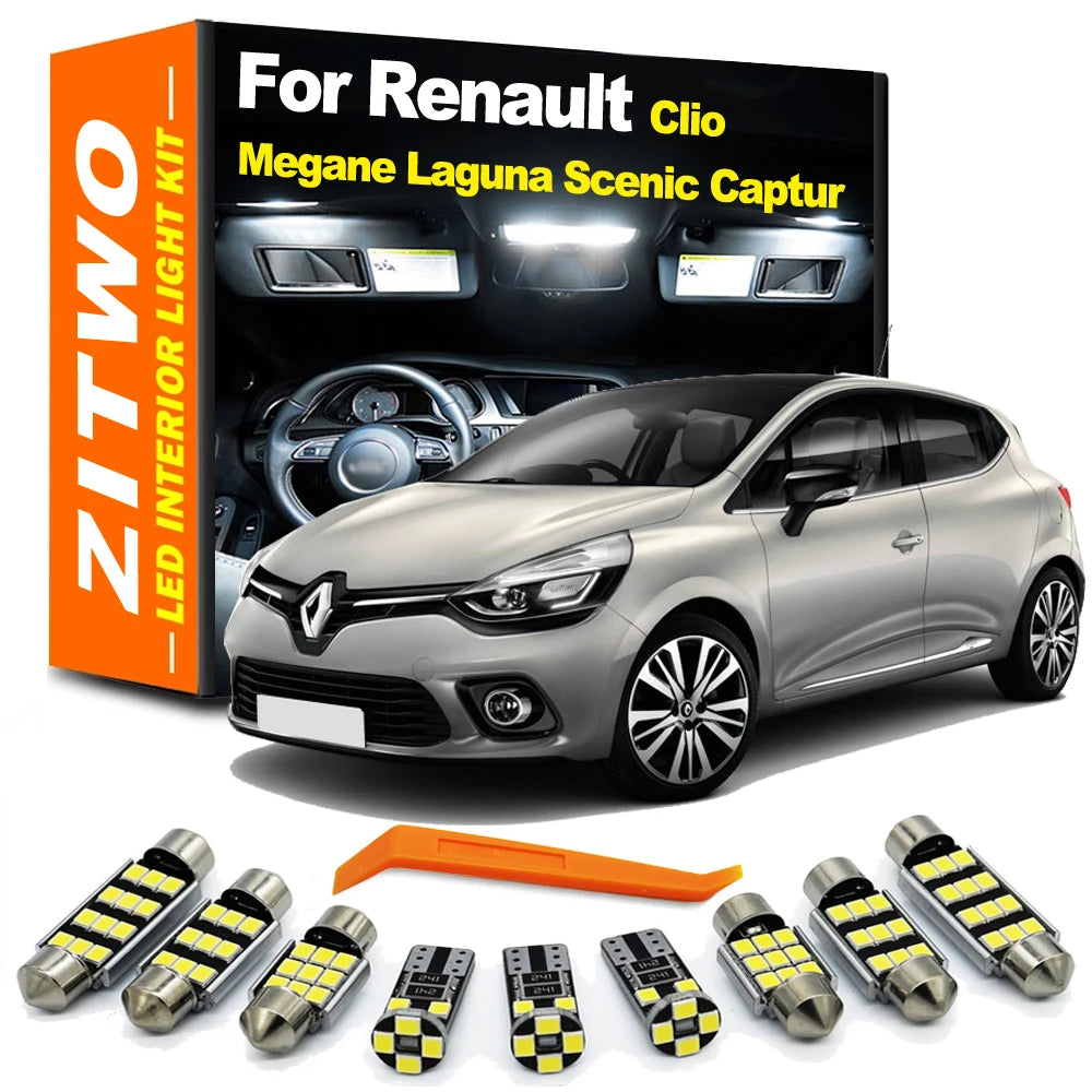 Car Canbus LED Interior Dome Reading Map Light Bulb Kit For Renault Megane Clio Laguna Captur Ka - Canbus LED Car Light