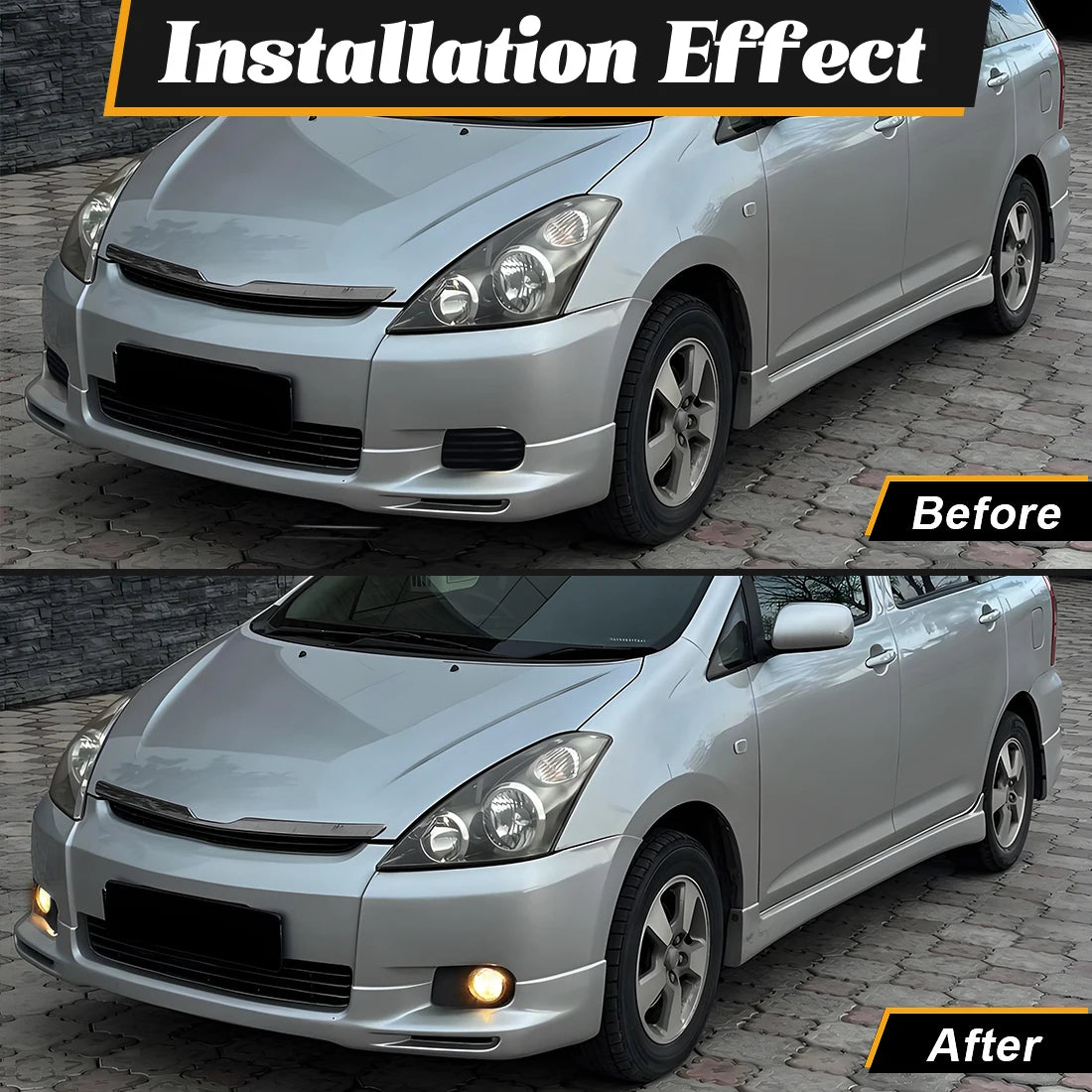 Car Fog Lamps For Toyota Wish 2004 2005 DRL Daytime Running Lights Front Bumper Headlights | AUTOKITSHOP