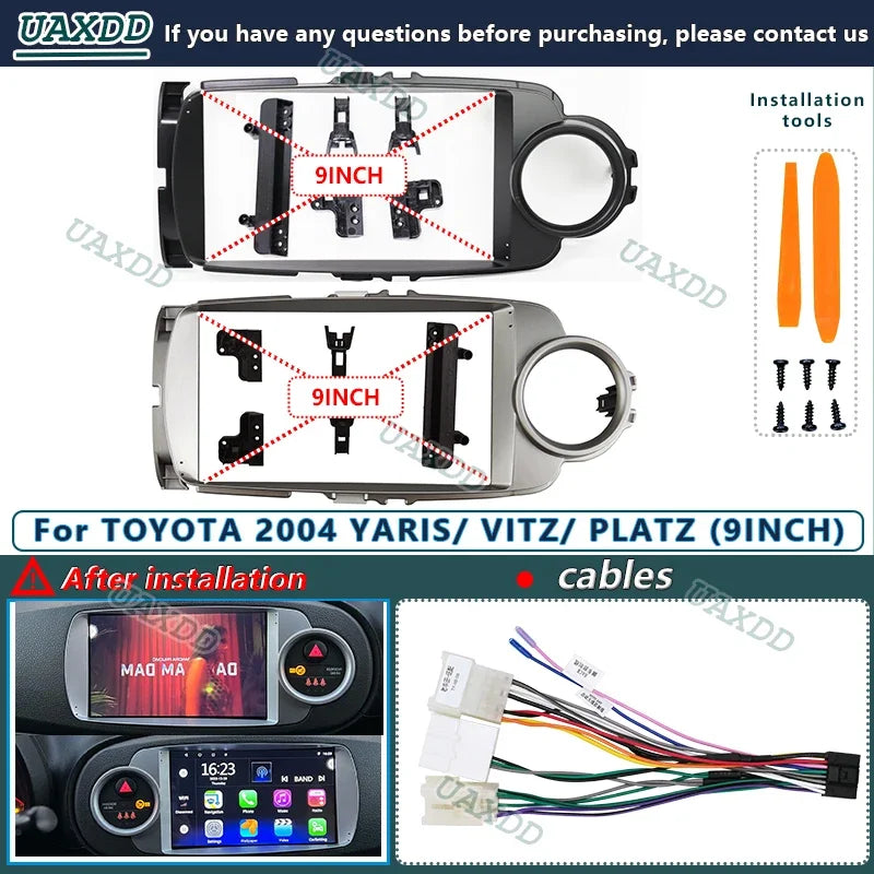 For TOYOTA 2004 YARIS VITZ PLATZ 9INCH Player Radio Android Stereo Harness Screens Accesso