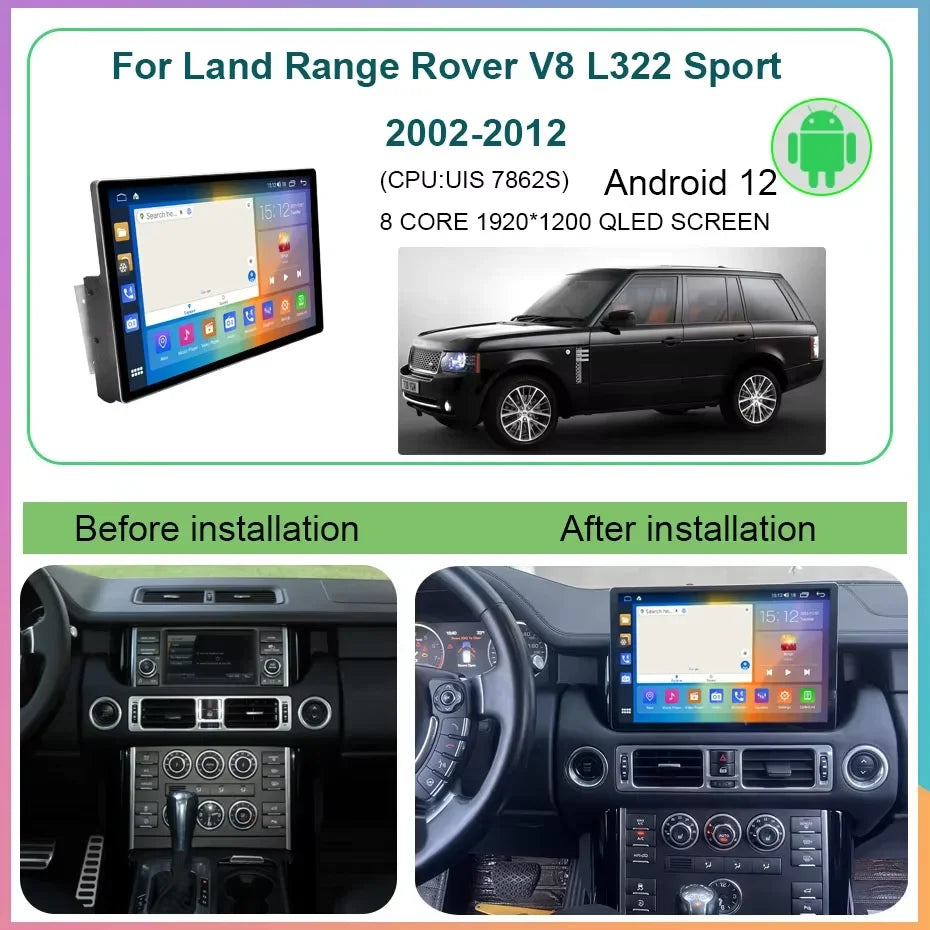 13.3" Android 13 DSP Car Radio For Land Rover Range Rover V8 L322 2002-2012 Wireless Carpl
