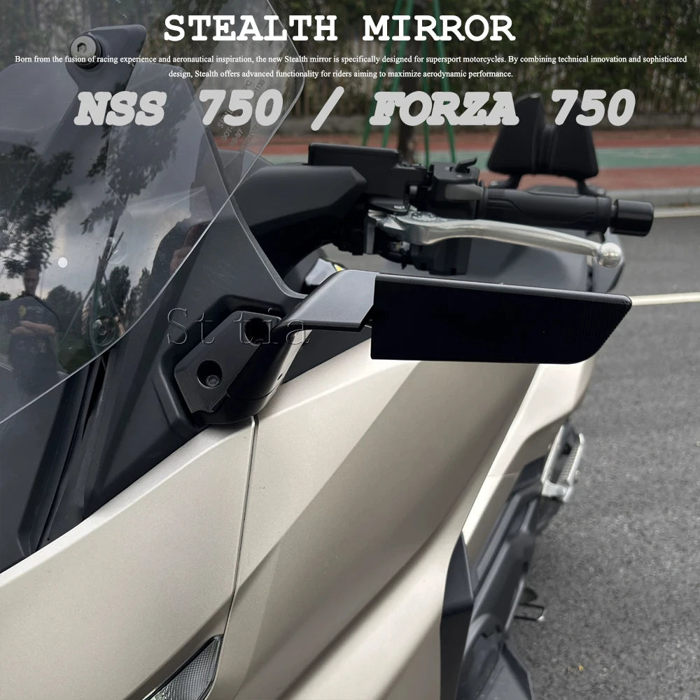 For Honda NSS750 NSS 750 2025 2026 New Forza 750 Motorcycle Adjustable Rearview Mirror Stealth S - Automotive LED Light