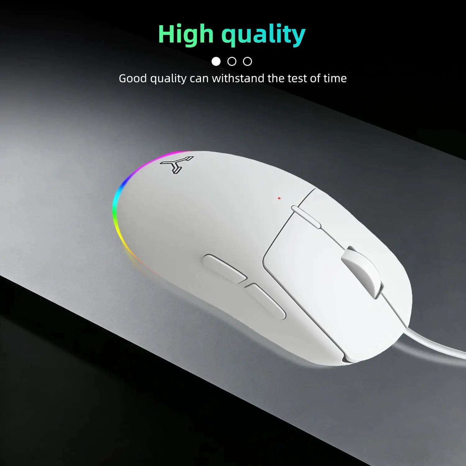 Silent Wired Esports Mouse with 6 RGB Lighting Modes High-Fidelity Audio Lightweight Ergon