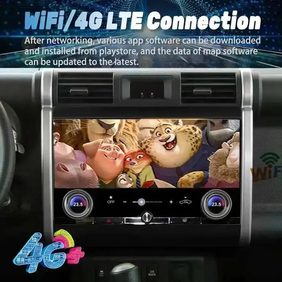 Android 14 GPS Navigation Stereo Car Radio For Toyota FJ Cruiser J15 2007-2020 RDS BT Mult