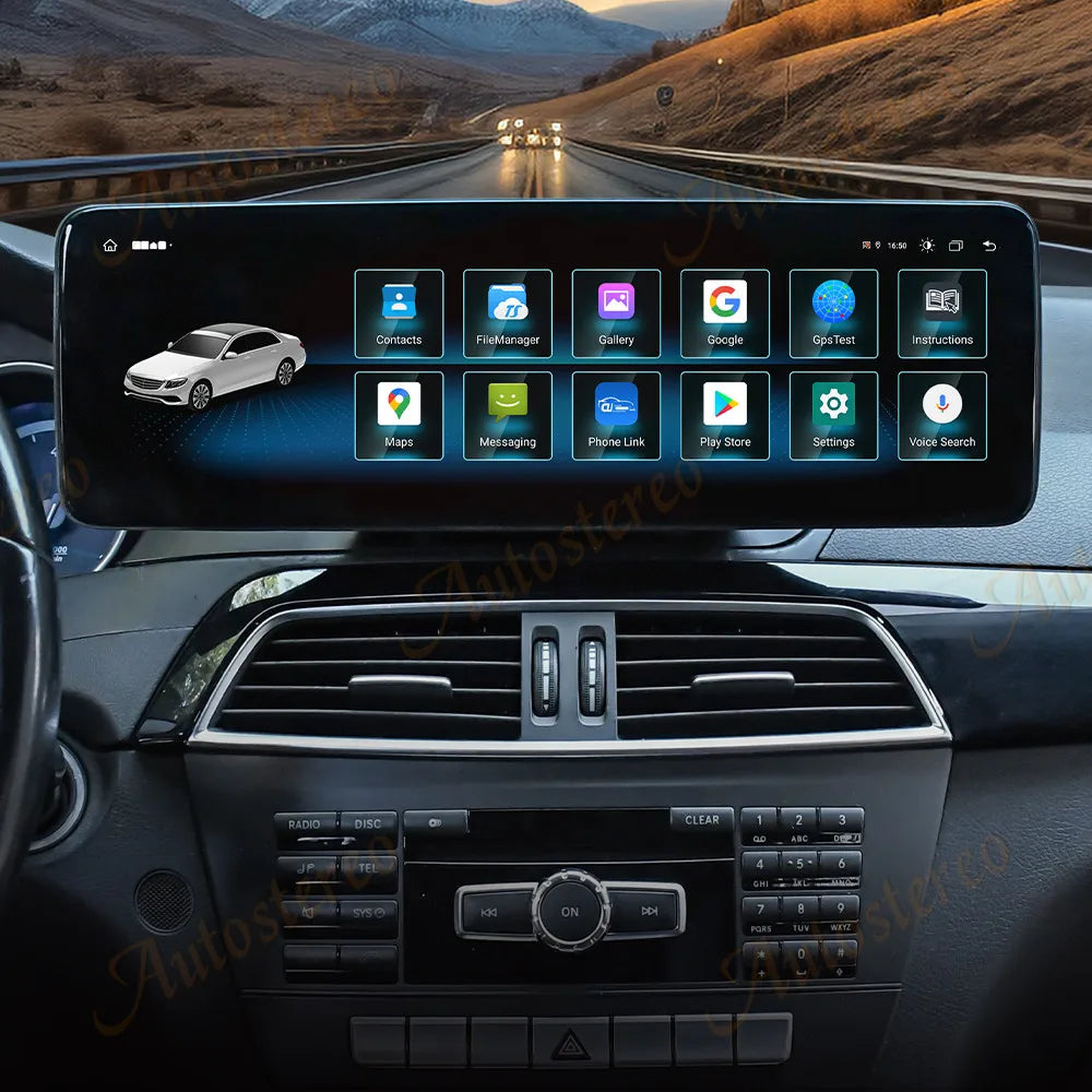 14.9 Inch Android 14 Carplay For Mercedes Benz C Class W204 NTG4.5 2011-2014 Car GPS Navig