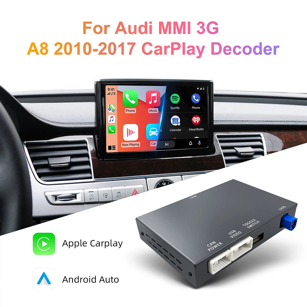ANYFAR Wireless CarPlay Android Auto Interface for Audi A8 2012-2015 MMI 3G with AirPlay M | AUTOKITSHOP
