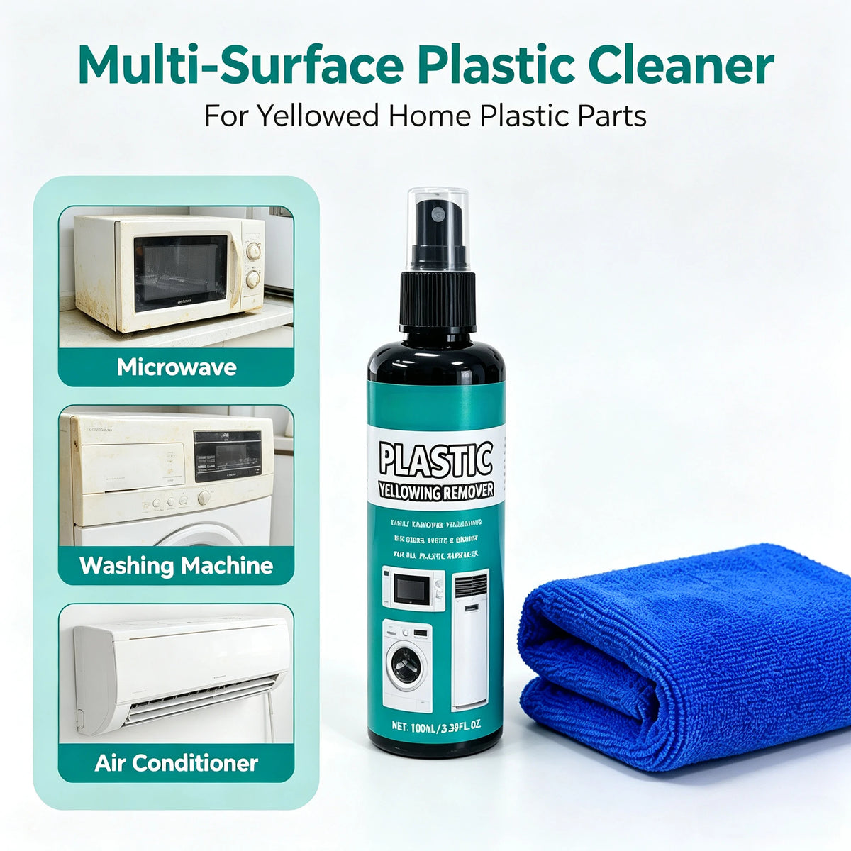 Multipurpose Household Plastic Yellowing Remover Scratch Repair Polish For Fridge AC Toilet Plas - Automotive LED Light