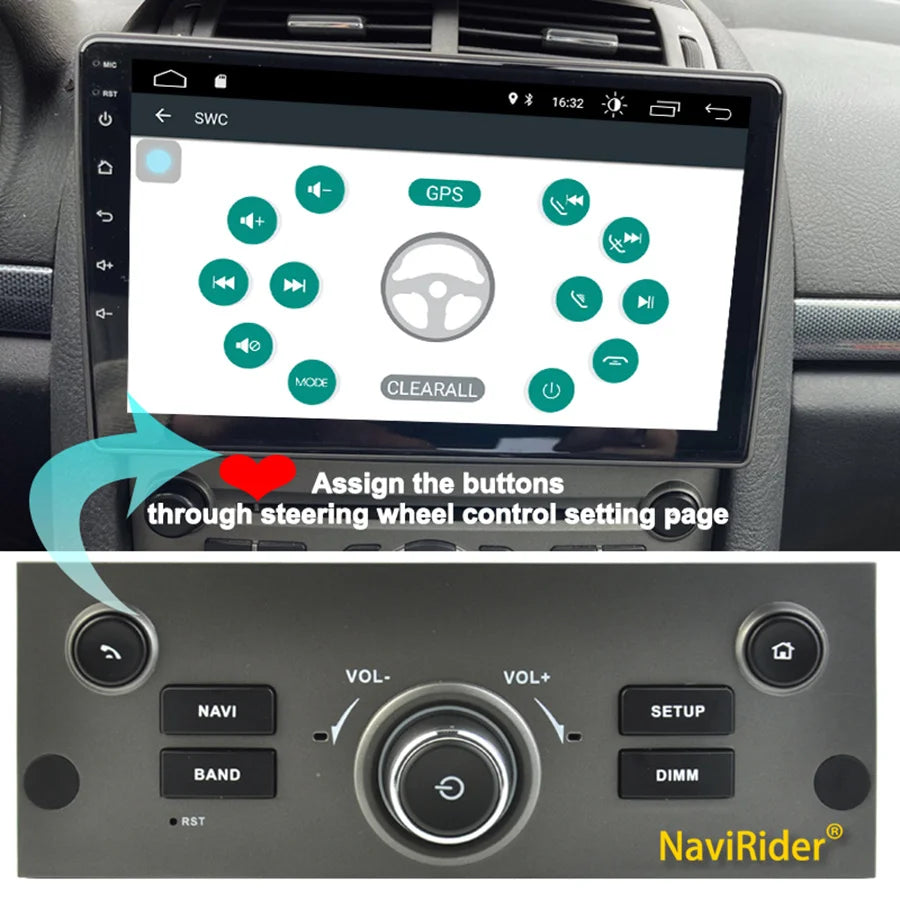 OEM Style Car Radio Control Panel to control Android Screen For Peugeot 407 2004 - 2011 Ca