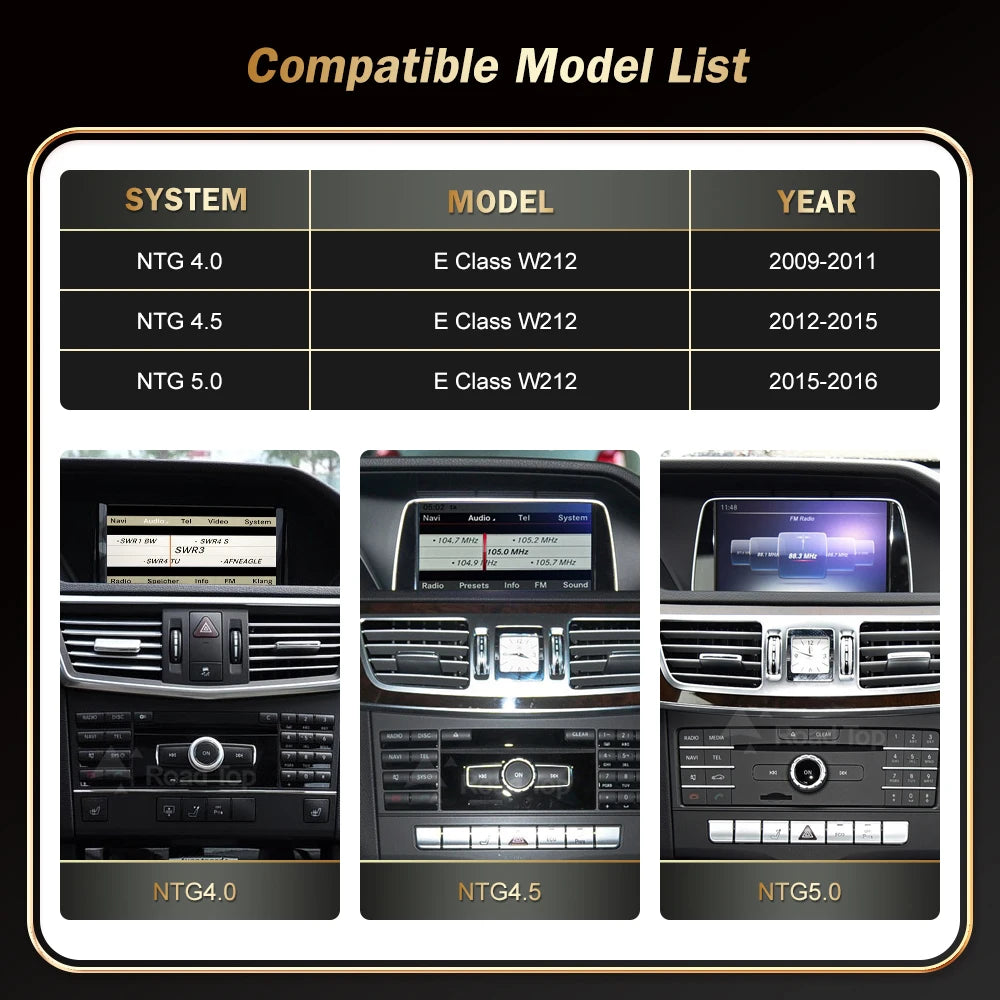 10.25' 12.3' RoadTop Wireless CarPlay Android Auto Multimedia Display Screen for Mercedes-
