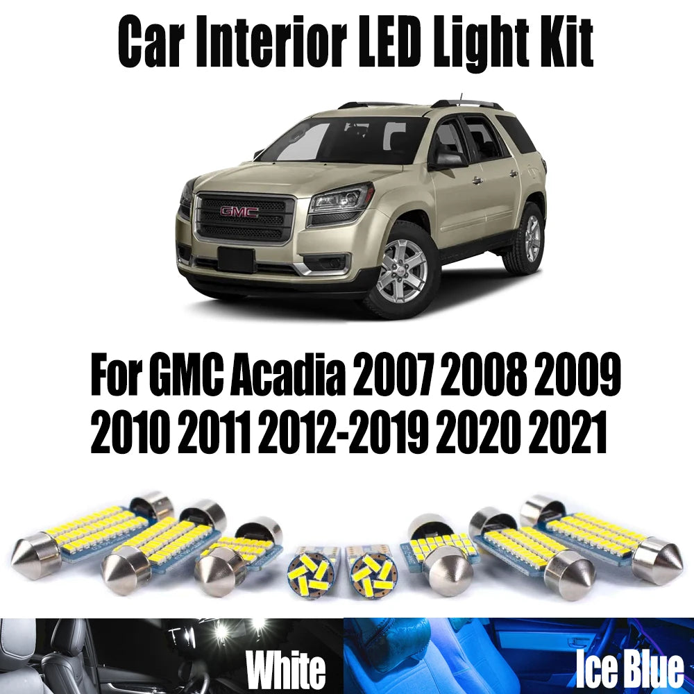 LED Interior Light Kit for GMC Acadia 2012-2019 - Canbus Dome Map Door Trunk Bulbs | AUTOKITSHOP