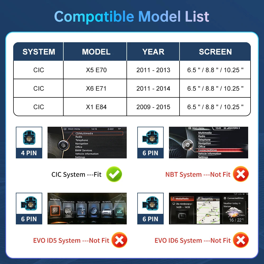 Road Top Wireless Carplay Decoder Interface For BMW Z4 E89 CIC EVO System 2009-2018 With A | AUTOKITSHOP