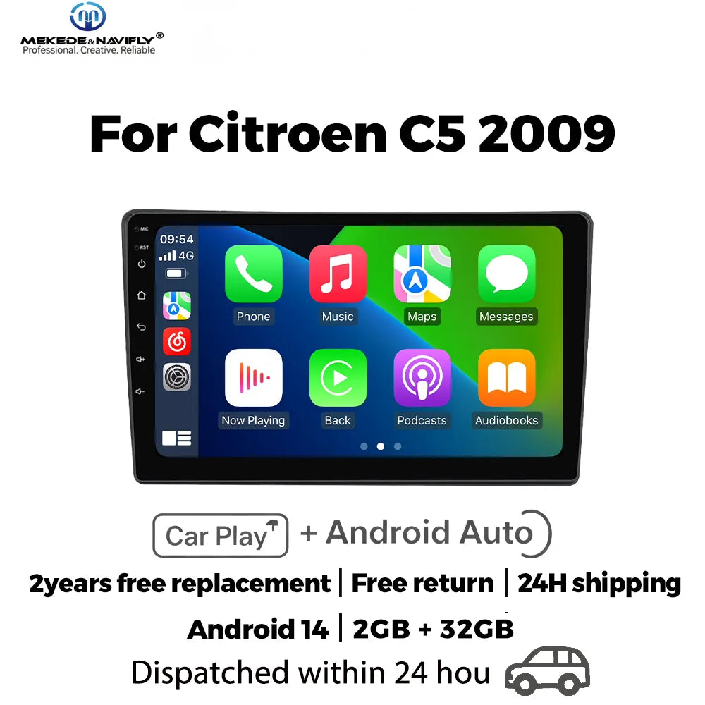 IPS Touch Screen 10 inch Car Radio For Citroen C5 2008 - 2017 Wireless Carplay Android Aut
