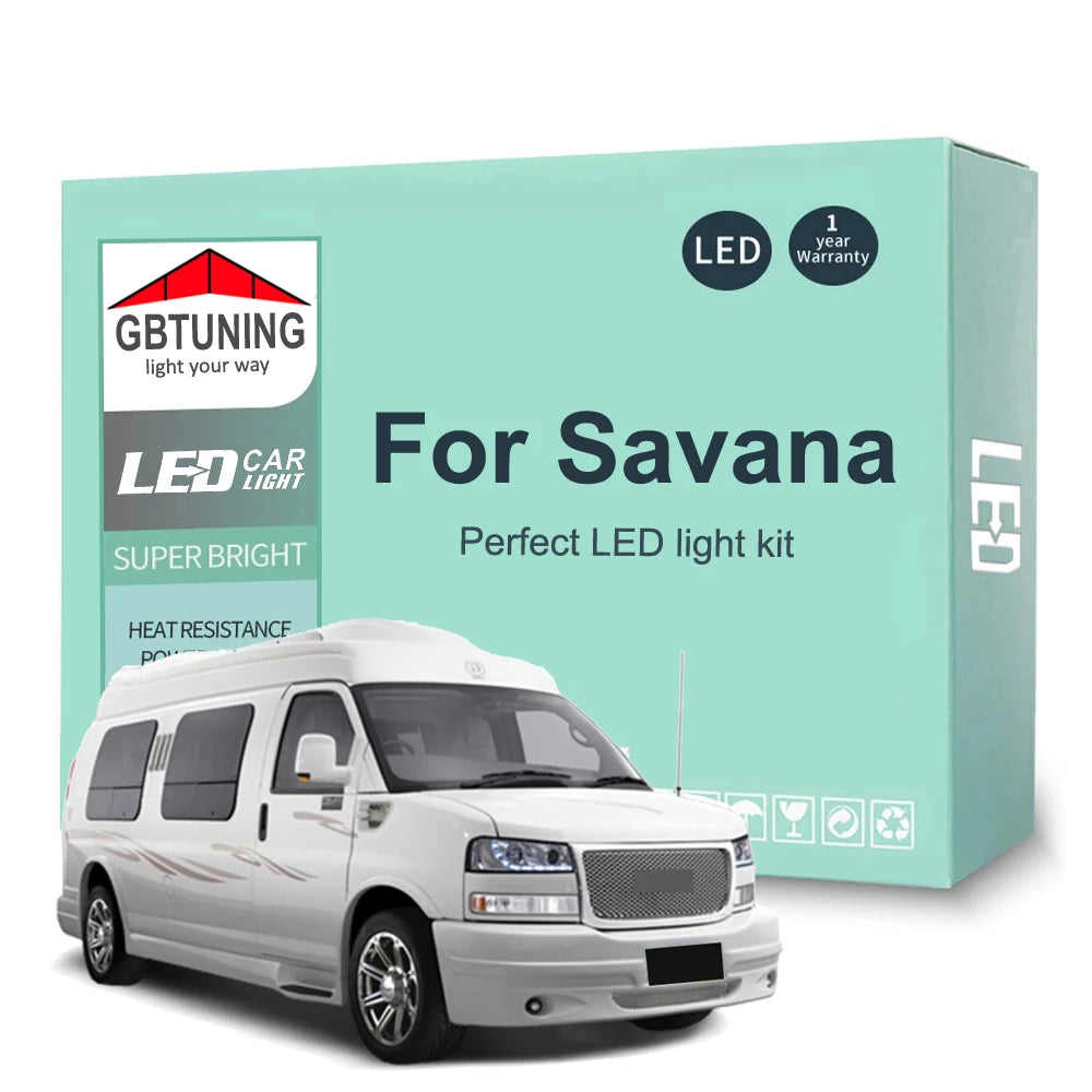 LED Interior Light Kit for GMC Savana 1995-2012 - Canbus Dome Map Door Trunk Bulbs | AUTOKITSHOP