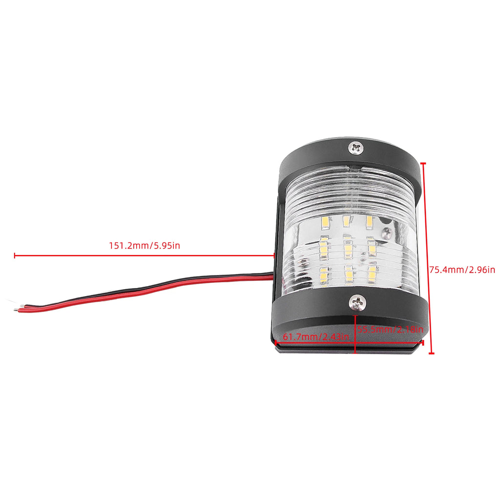AD 12V LED Marine Navigation Light White Waterproof Boat Side Bow Light Sailing Signal Light For - Automotive LED Light