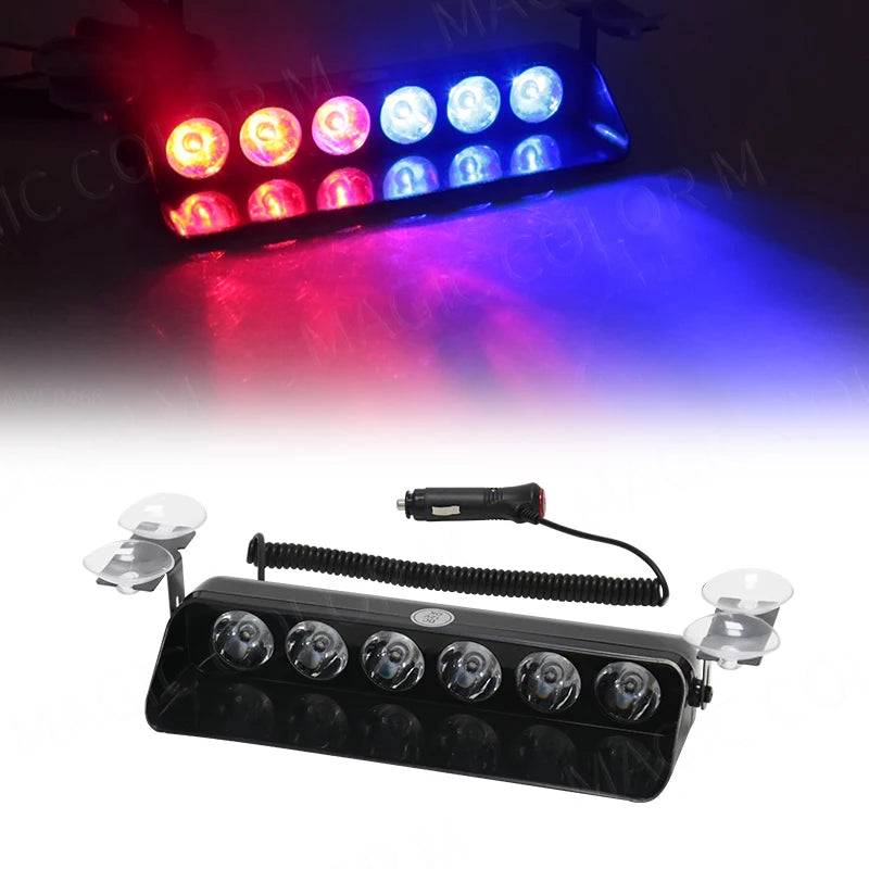 6 LED Car Strobe Light Police Fireman Emergency Front Windshield Flash Warning Signal Beac | AUTOKITSHOP
