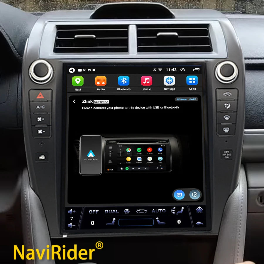 12inch Carplay Android 15 Screen For Toyota Camry 7 XV 50 55 US Version 2012-2017 Car Radi