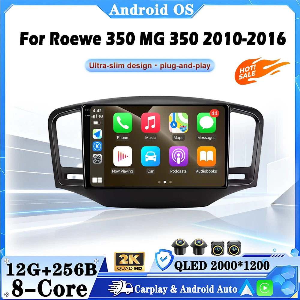 Android 16 Auto Car Radio For Roewe 350 MG 350 2010-2016 Multimedia Video Player Navigatio
