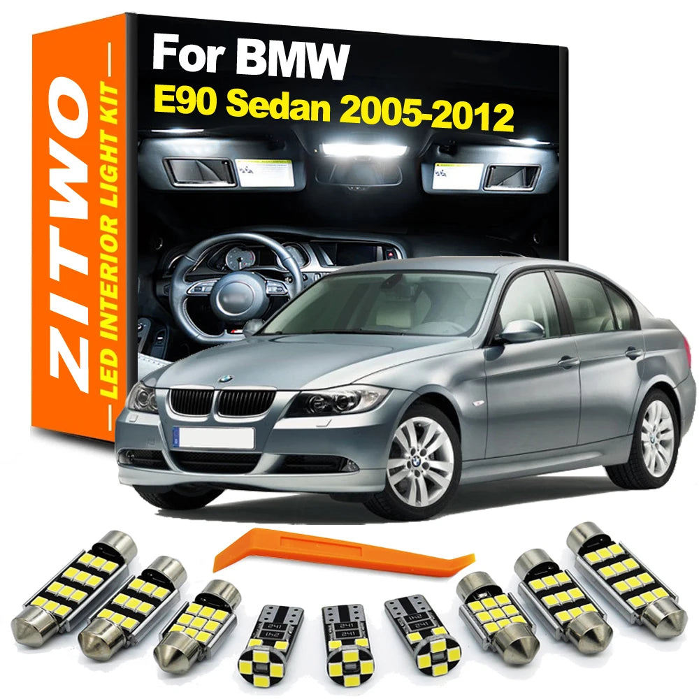 ZITWO 17Pcs Complete Canbus LED Bulb Interior Dome Map Reading Plate Light Kit For BMW 3 Series E90 Sedan 2005-2012 Accessories
