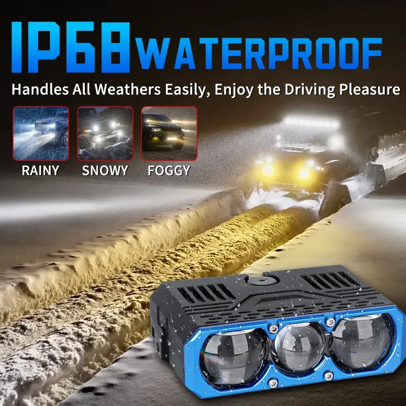 LED Headlight Universal Car Motorcycle Grille Light Car Accessories Projector Grille Light