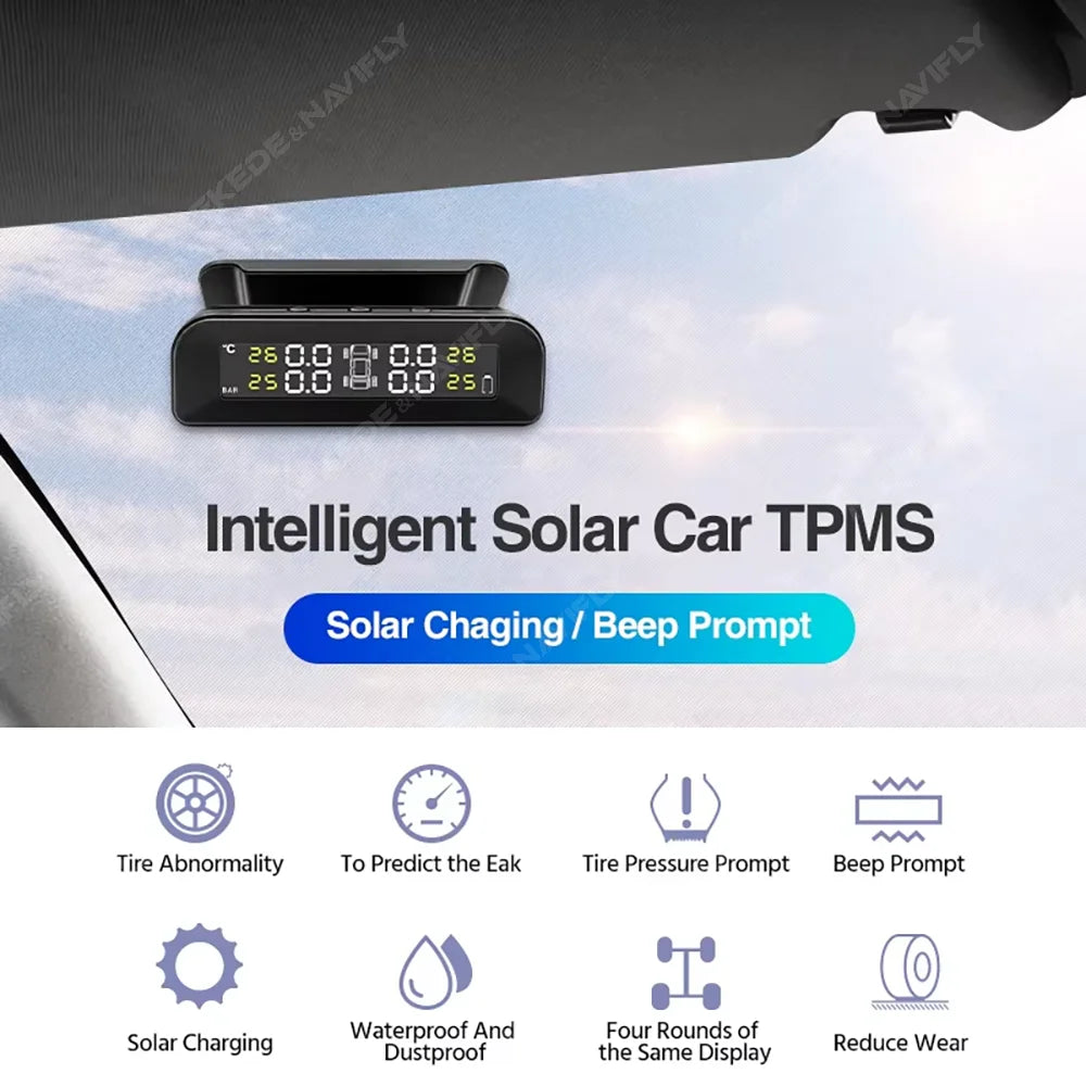 Car Window Mounted TPMS Wireless Intelligent Sensing Tire Pressure Monitoring System Safet | AUTOKITSHOP