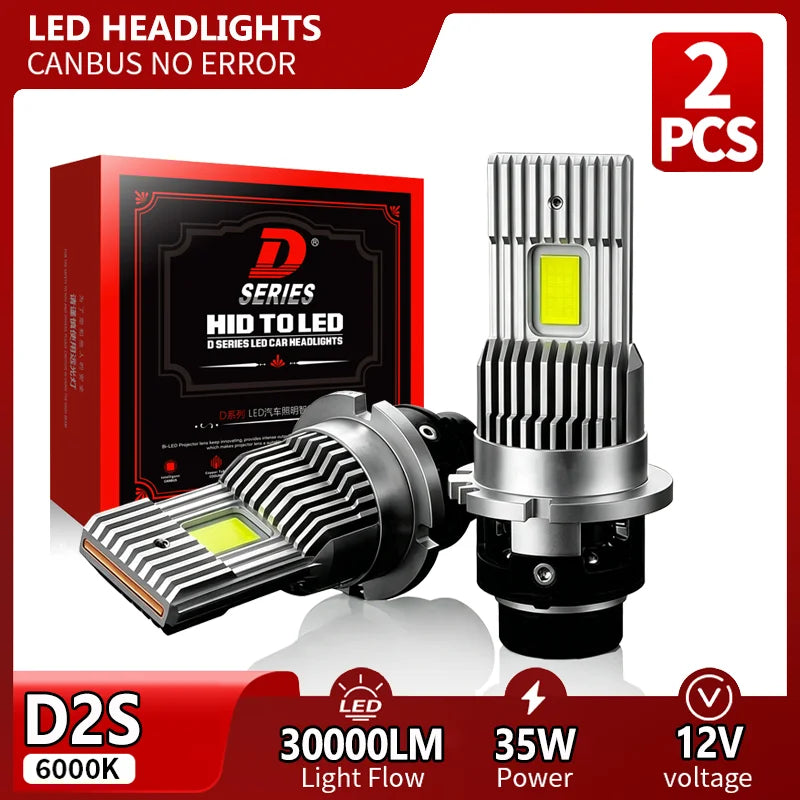 D2S D2R LED Headlight Canbus No Error 30PCS CSP HID D4S D4R Super Bright D Series Bulbs 30