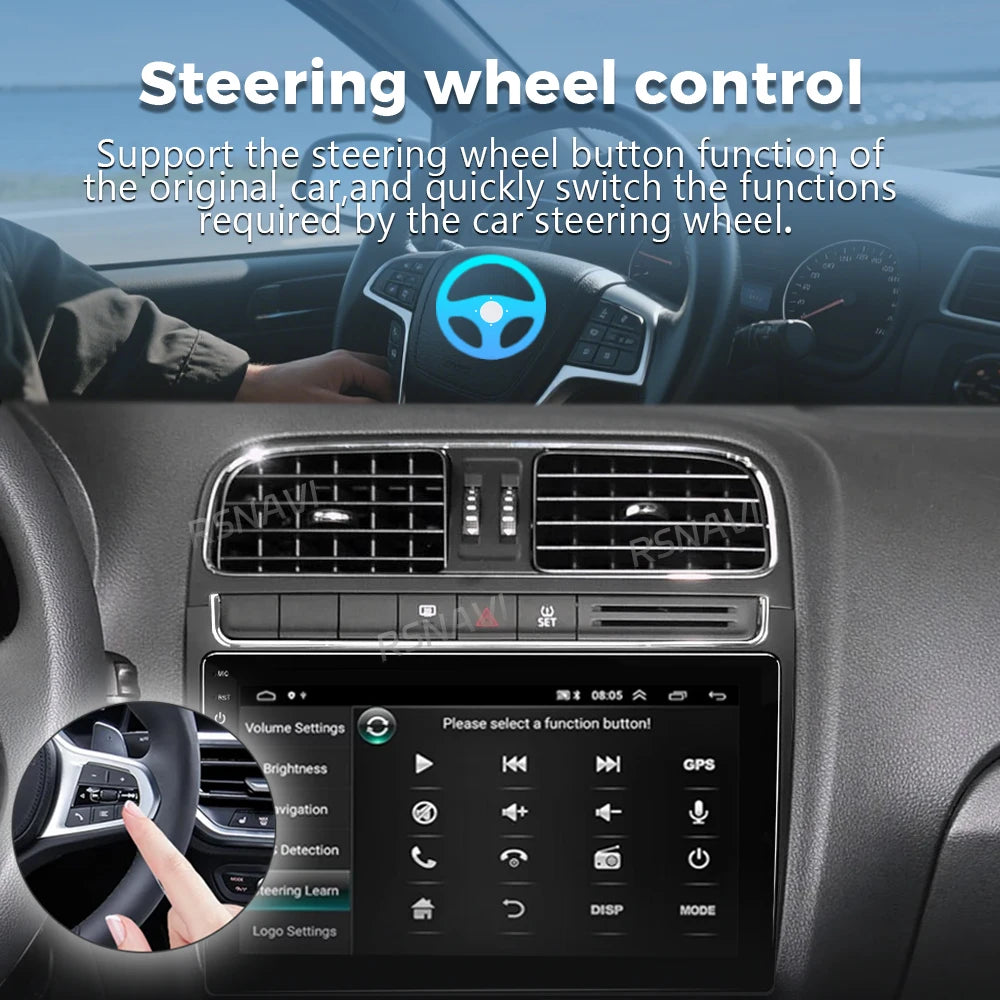 Android 16 2K QLED For Volkswagen VW POLO 5 2008-2017 Android Car Radio Multimedia Video P